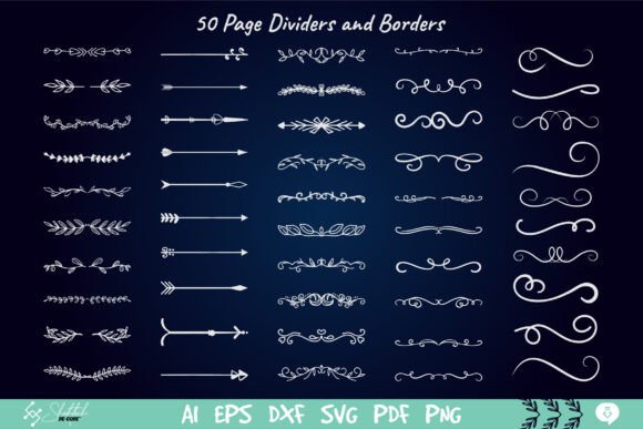 50 Page Dividers and Borders SVG: Vintage Flourishes for Modern Designs