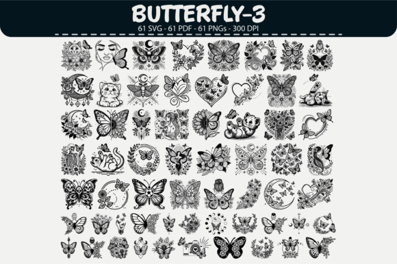Butterfly Vector Bundle: 61 Designs for Creative Projects