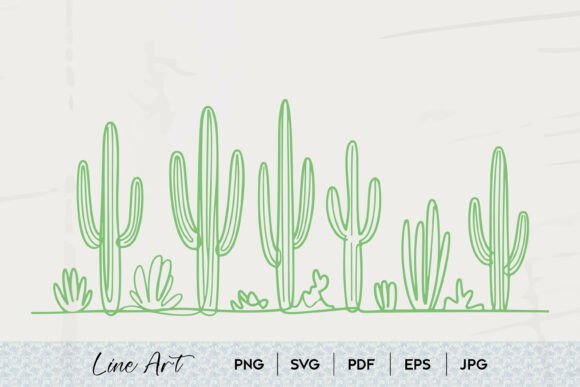 Cactus Desert Line Art SVG: Your Modern Design Essential