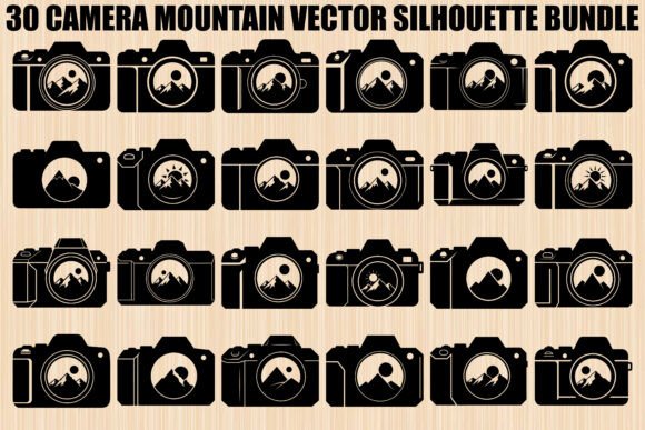 Camera Mountain Silhouette Bundle: Adventure Awaits