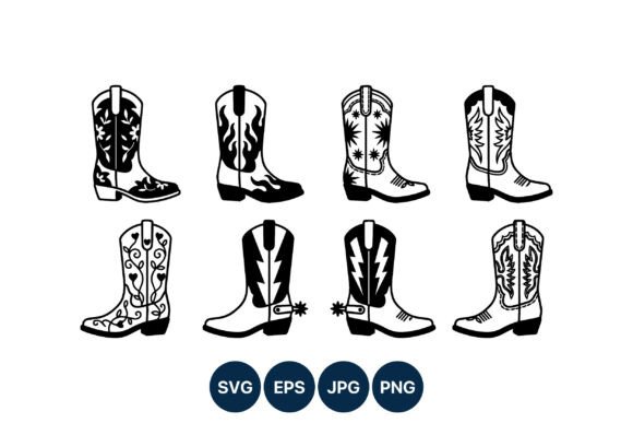 Cowboy Boots Black White Line Art: A Designer's Playbook