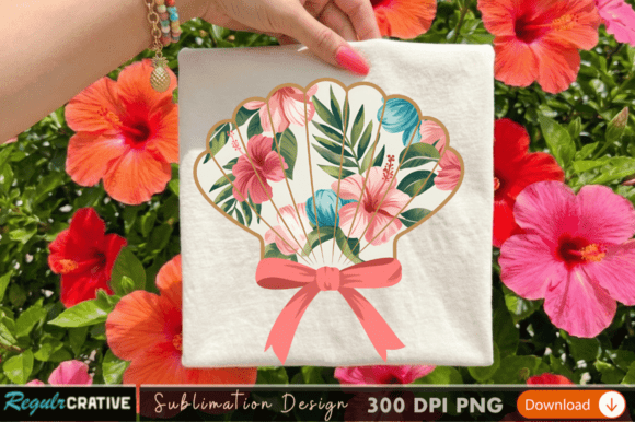 Elegant Floral Fan Sublimation PNG: Versatile Design for POD