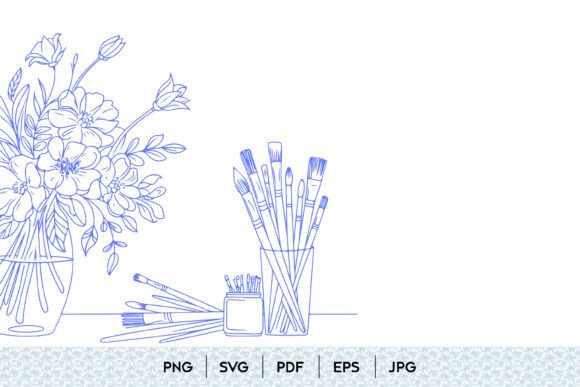 Floral Art Brushes Line Art: A Designer's Botanical Sketch Tool