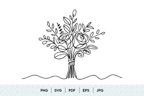 Floral Bouquet Line Art SVG: Your Go-To Botanical Design Asset