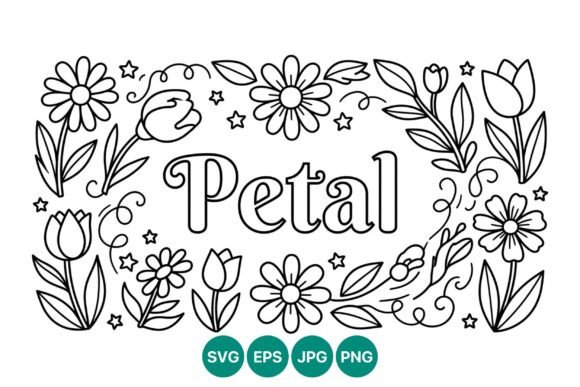 Floral Frame Petal Line Art: A Versatile Asset for Modern Designers