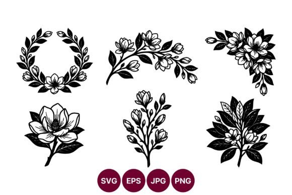 Floral Line Art Six Botanical Motifs in Your Creative Toolkit