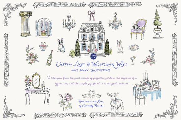 French Summer Whimsical Clipart & Frames: Capturing Provençal Charm