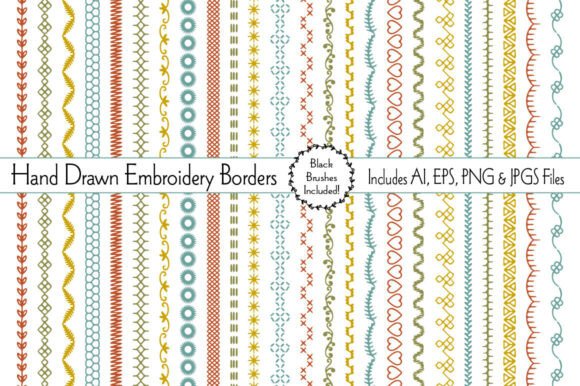Hand Drawn Embroidery Borders: Adding Textile Charm to Your Designs