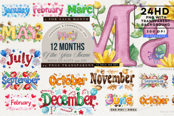 Months of the Year Watercolor Clipart: A Designer's Guide