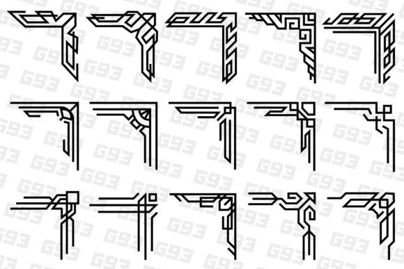 Ornamental Decorative Corners: Black Frame Borders Collection