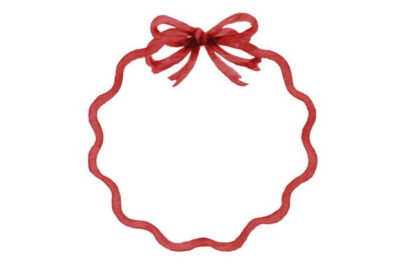 Red Watercolor Ribbon Border PNG: Elegant Frame for Designs