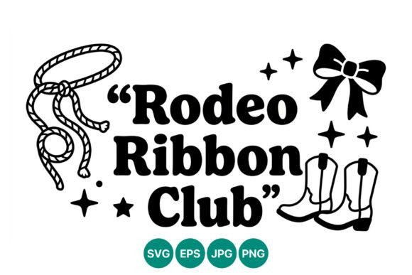 Rodeo Ribbon Club Cowboy Boots Vector: Western Charm