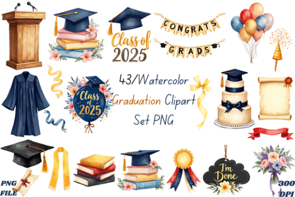 Watercolor Graduation Clipart Set PNG: A Designer's Guide